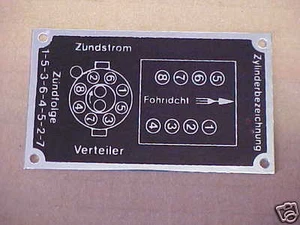 1920's Zundstrom German Aircraft Distributor Data Plate WW1 Magneto - Picture 1 of 1