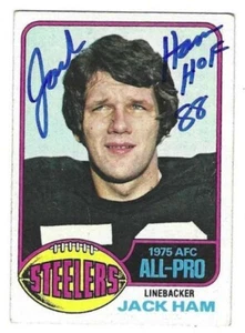 Signed 1976 TOPPS JACK HAM "HOF 88" Pittsburgh Steelers card #420 w/ Show Ticket - Picture 1 of 1