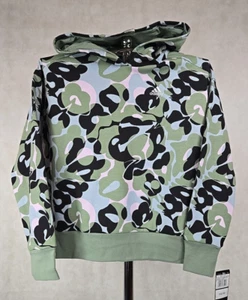 Adidas Girl Hoodie Size Large 14 Pullover Hooded Sweatshirt Logo Green Black NWT - Picture 1 of 4