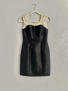 Vestido Mac Duggal Talla 4 Pequeño Cuentas Negro Nuevo Elegante Evento Fiesta Formal - Imagen 1 de 12