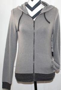 NWT Lady's Celebrity Pink Heather Grey Zip-up Athletic Hooded Jacket Sz S Small - Picture 1 of 4