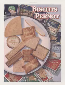 "BISCUITS PERNOD" Annonce originale entoilée années 30 L' ILLUSTRATION 32x40cm - Picture 1 of 1