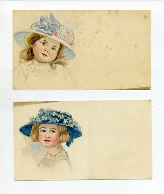 abt 1910 US two postal stationeries 1Ct McKinley + private prints : little girls - Image 1 of 2