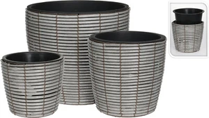Hand Crafted Poly Rattan Planter Garden Plant Pot Flower Patio Terrace 3 Sizes - Picture 1 of 1