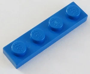 LEGO - Platte / Plate 1 x 4 (10 Stück), blau # 3710 - Bild 1 von 1