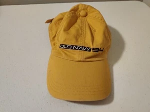 Vintage Old Navy 94 Yellow Embroidered Adjustable Strap Baseball Cap Hat OSFM - Picture 1 of 3