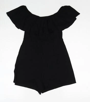 Missguided Womens Black Viscose Blend Playsuit One-Piece Size 8 - Изображение 1 из 4