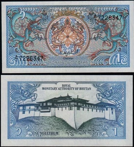 BHUTAN 1 NGULTRUM (P12b) N. D. (1990) UNC - Imagen 1 de 1