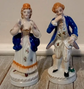 Figurine coloniali uomo e donna alte 6,5" Giappone occupato  - Foto 1 di 5
