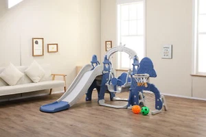NEW KIDS SWING SLIDE & BASKETBALL SOCCER PLAYGROUND PLAYSET - Picture 1 of 2