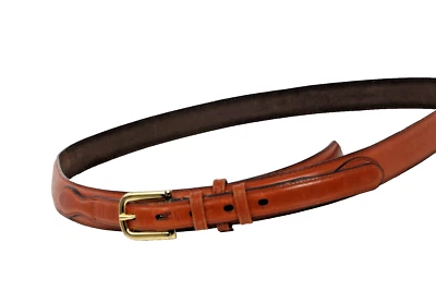 Cinturón Cabela's Marrón Cuero Genuino Ajustado Sólido Clásico Latón Hebilla Talla 48 Foto 1 de 4