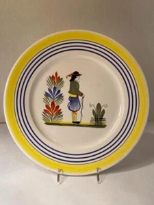 Plato de cena vintage para hombre Quimper Henriot Breton 10,25 pulgadas de largo - Imagen 1 de 6