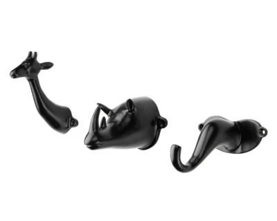 JUEGO DE 3 - Gancho de Pared Decorativo Ikea KLYPA Cabeza de Animal, Negro NUEVO Foto 1 de 4