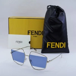 FENDI FE40016U 32V Gold/Blue and Transparent 60-140-140 Sunglasses New Authentic - Picture 1 of 7