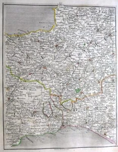 SOMERSET DEVON DORSET TAUNTON BRIDPORT BY JOHN CARY c1794 GENUINE ANTIQUE MAP - Picture 1 of 3