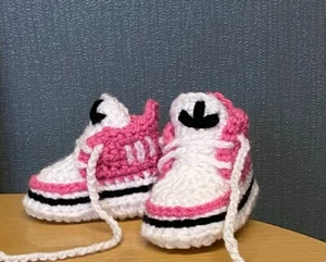 Crochet baby shoes Handmade crochet wool baby booties sneakers slippers - Picture 1 of 2