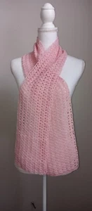 New 100% Cashmere Scarf Pink Handmade Coat Length 6.5x64in - Picture 1 of 2