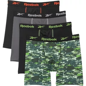 REEBOK MEN'S PACK 4 - 221 JUNGLE GREEN - LARGE - UNDERWEAR X4 BOXER BRIEF P25 - Picture 1 of 2