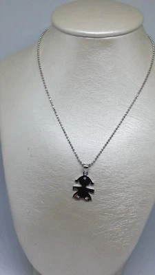 COLLANA CIONDOLO BIMBA BABY ARGENTO 925 RODIATO ZIRCONI - Immagine 1 di 4