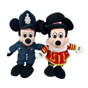 Vintage 90s Disney Store Mickey Mouse plush set of 2 Beefeater & Policeman 10"H - Picture 1 of 9