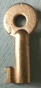 Vintage Brass Or Bronze Hollow Barrel Skeleton Key 2” Long - Picture 1 of 4