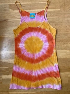 vintage Y2K C&C CALIFORNIA tie dye cotton VEST hippie T SHIRT haight ashbury 70s - Picture 1 of 7