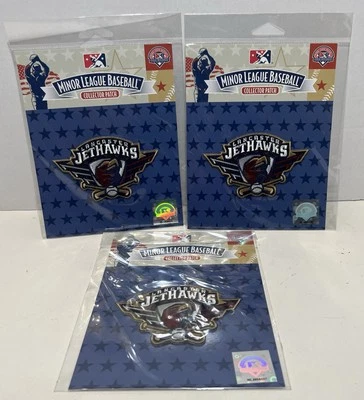 NUEVO Juego (3) Parches Logotipo Coleccionista Lancaster Jethawks MILB Foto 1 de 4