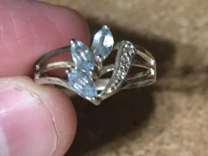 ICE BLUE TOPAZ 925 STERLING SILVER RING SIZE 8.5 / WRONGWAY052 - Picture 1 of 7