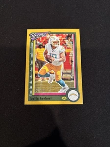 2022 Panini Classics Justin Herbert Timeless Tributes Gold #/99 Chargers - Picture 1 of 5