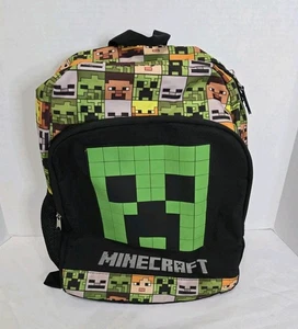Minecraft Creeper 16" School Backpack Green & Black - Picture 1 of 13
