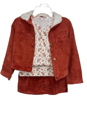 Tahari Niñas Conjunto de 3 piezas Falda Pana Chaqueta Top, Talla 7 Nuevo con etiqueta Foto 1 de 4