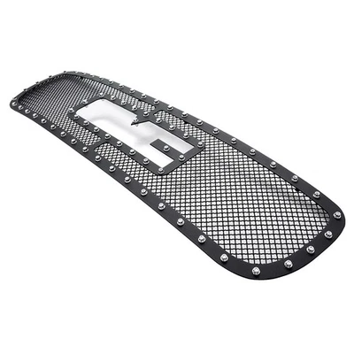 Fits 2001-2002 GMC Sierra 1500/2500/3500 Upper Stainless Black Mesh Grille - Image 1 of 3
