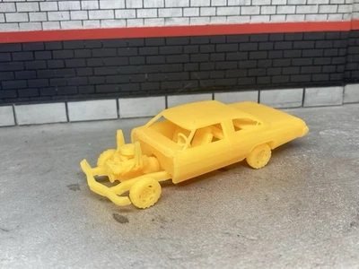 1/64 Scale 3D Printed 1973 Chevy Impala Demolition Derby Car For Diecast Diorama - Image 1 of 4