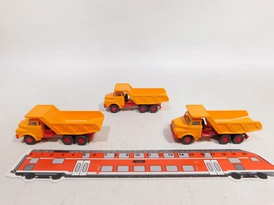 3X Modell Lkw Muldenkipper Kipper Man Arancione Top #DX220-0,5 - Immagine 1 di 4