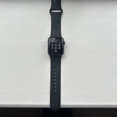Apple Watch Series 3, 38mm, Space Grey Aluminium, GPS ,Black Straps - Image 1 of 4