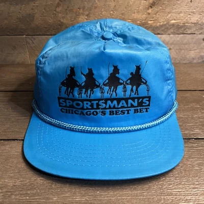 Vintage 90s Sportsman’s Chicago Best Bet Harness Racing Park Hat Cap SnapBack - Image 1 of 4