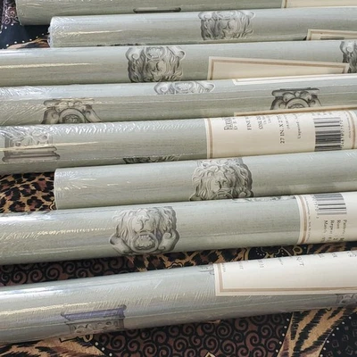 Ronald Redding Designs Fine Wallpaper by York 60.75 sq ft sage green Lion MG8131 - Image 1 of 4