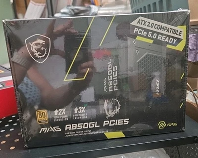 MSI MAG A850GL PCIE 5.0, 80 GOLD Fully Modular Gaming PSU, 12VHPWR Cable, ATX - Image 1 of 4