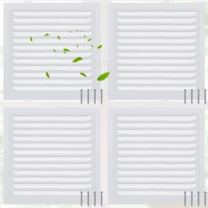 4 Pezzi 6 x 6 Pollici Alluminio Mansarda Prese d'aria Metallo Timpano Parete Capannone Ventilazione con Schermo... - Foto 1 di 6