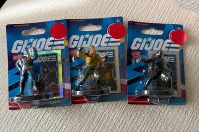 New GI Joe Duke Cobra Commander & Snake Eyes 2.5'' Figurines with Mini Cards - Image 1 of 3