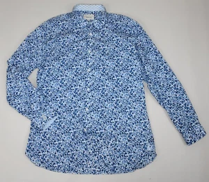 Ted Baker Endurance Men's Shirt 2XL Collar 17" Regular Fit Blue Floral Cotton - Picture 1 of 6