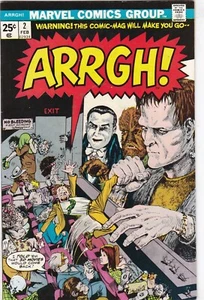 Arrgh! # 2 VF/NM Crazy Funny Monster Marvel Umorismo Dracula Frankenstein Lupo Mannaro - Foto 1 di 3