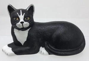 Porcelana Silvestri El Gato por Mary Lake-Thompson Negro con Gatito Blanco 4 1/4" L - Imagen 1 de 7