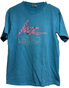 Vintage KUVO Jazz 88.3 Shirt, Denver CO SZ L-Hanes Beefy Single Stitch, Thrashed - Picture 1 of 9