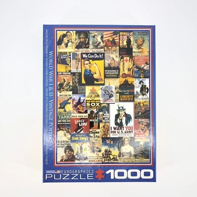 Eurographics World War I & II Vintage Posters 1000 Piece Jigsaw Puzzle -New READ - Image 1 of 4