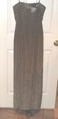 Mujer DAVID MEISTER~VESTIDO DORADO SIN TIRANTES~talla 6~NUEVO~Vestido de noche largo $260 Foto 1 de 4