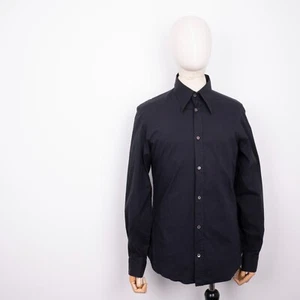 Dolce&Gabbana Men's Black Stretch Slim-Fit Skinny Black Formal Classic Shirt S/M - Picture 1 of 16