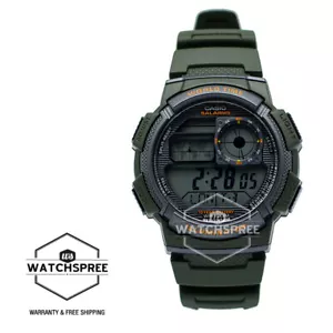 Reloj Casio Estándar Digital Diseño Deportivo Banda Resina Verde AE1000W-3A - Imagen 1 de 3