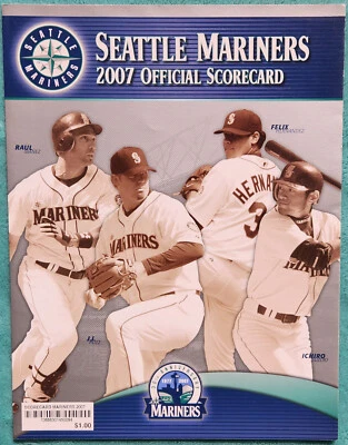 2007 Seattle Mariners Official Scorecard Vs. Oakland A's - Unscored & Clean - Image 1 of 4