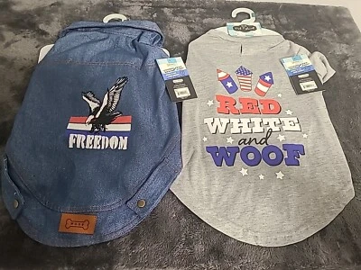 Woof Pet Apparel Talla X-GRANDE Chaleco American Dog EE. UU. 4 de Julio LOTE DE 2 ARTÍCULOS Foto 1 de 4